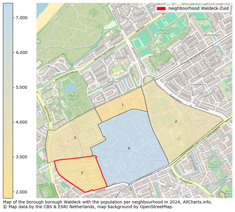 Image of the neighbourhood Waldeck-Zuid at the map. This image is used as introduction to this page. This page shows a lot of information about the population in the neighbourhood Waldeck-Zuid (such as the distribution by age groups of the residents, the composition of households, whether inhabitants are natives or Dutch with an immigration background, data about the houses (numbers, types, price development, use, type of property, ...) and more (car ownership, energy consumption, ...) based on open data from the Dutch Central Bureau of Statistics and various other sources!