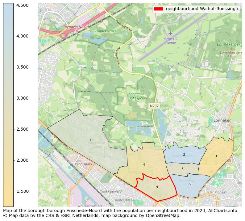 Image of the neighbourhood Walhof-Roessingh at the map. This image is used as introduction to this page. This page shows a lot of information about the population in the neighbourhood Walhof-Roessingh (such as the distribution by age groups of the residents, the composition of households, whether inhabitants are natives or Dutch with an immigration background, data about the houses (numbers, types, price development, use, type of property, ...) and more (car ownership, energy consumption, ...) based on open data from the Dutch Central Bureau of Statistics and various other sources!