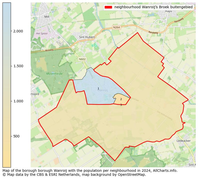 Image of the neighbourhood Wanroij’s Broek buitengebied at the map. This image is used as introduction to this page. This page shows a lot of information about the population in the neighbourhood Wanroij’s Broek buitengebied (such as the distribution by age groups of the residents, the composition of households, whether inhabitants are natives or Dutch with an immigration background, data about the houses (numbers, types, price development, use, type of property, ...) and more (car ownership, energy consumption, ...) based on open data from the Dutch Central Bureau of Statistics and various other sources!