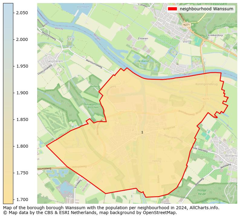 Image of the neighbourhood Wanssum at the map. This image is used as introduction to this page. This page shows a lot of information about the population in the neighbourhood Wanssum (such as the distribution by age groups of the residents, the composition of households, whether inhabitants are natives or Dutch with an immigration background, data about the houses (numbers, types, price development, use, type of property, ...) and more (car ownership, energy consumption, ...) based on open data from the Dutch Central Bureau of Statistics and various other sources!