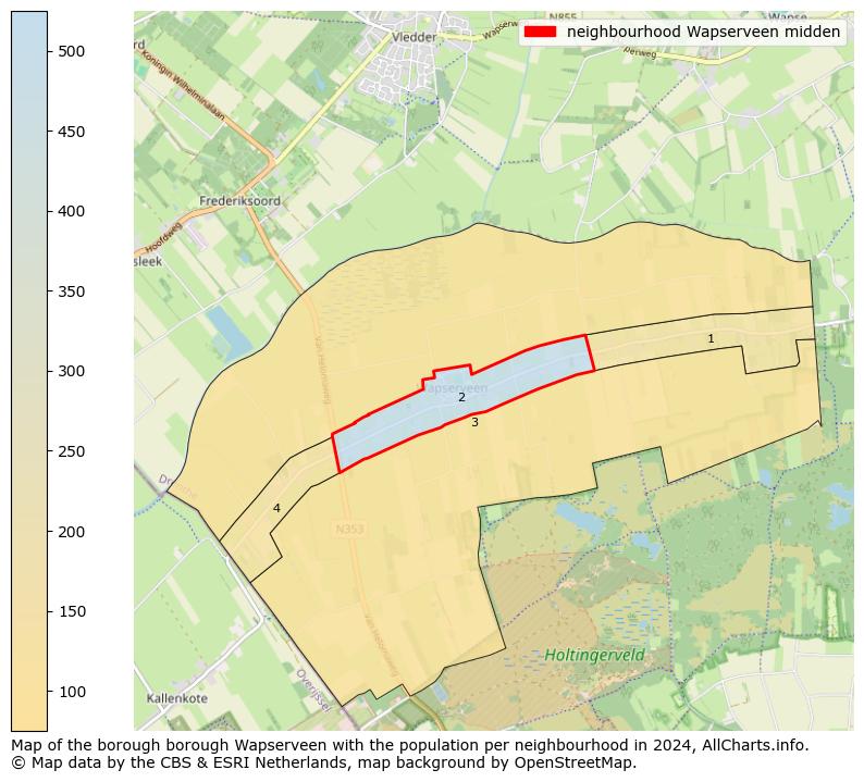 Image of the neighbourhood Wapserveen midden at the map. This image is used as introduction to this page. This page shows a lot of information about the population in the neighbourhood Wapserveen midden (such as the distribution by age groups of the residents, the composition of households, whether inhabitants are natives or Dutch with an immigration background, data about the houses (numbers, types, price development, use, type of property, ...) and more (car ownership, energy consumption, ...) based on open data from the Dutch Central Bureau of Statistics and various other sources!