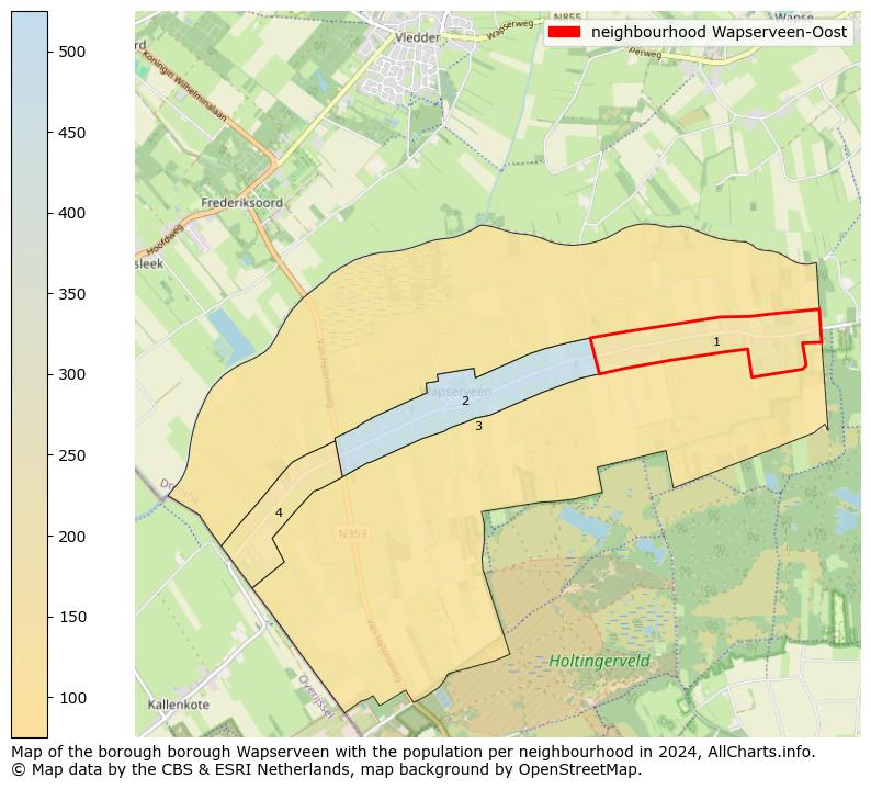 Image of the neighbourhood Wapserveen-Oost at the map. This image is used as introduction to this page. This page shows a lot of information about the population in the neighbourhood Wapserveen-Oost (such as the distribution by age groups of the residents, the composition of households, whether inhabitants are natives or Dutch with an immigration background, data about the houses (numbers, types, price development, use, type of property, ...) and more (car ownership, energy consumption, ...) based on open data from the Dutch Central Bureau of Statistics and various other sources!