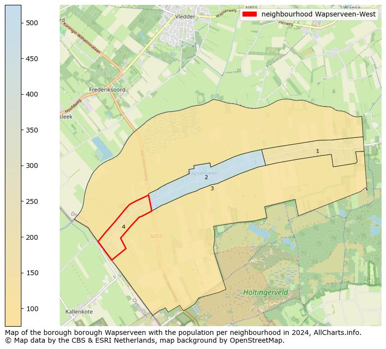 Image of the neighbourhood Wapserveen-West at the map. This image is used as introduction to this page. This page shows a lot of information about the population in the neighbourhood Wapserveen-West (such as the distribution by age groups of the residents, the composition of households, whether inhabitants are natives or Dutch with an immigration background, data about the houses (numbers, types, price development, use, type of property, ...) and more (car ownership, energy consumption, ...) based on open data from the Dutch Central Bureau of Statistics and various other sources!