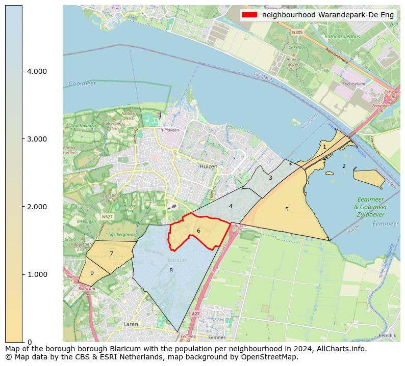 Image of the neighbourhood Warandepark-De Eng at the map. This image is used as introduction to this page. This page shows a lot of information about the population in the neighbourhood Warandepark-De Eng (such as the distribution by age groups of the residents, the composition of households, whether inhabitants are natives or Dutch with an immigration background, data about the houses (numbers, types, price development, use, type of property, ...) and more (car ownership, energy consumption, ...) based on open data from the Dutch Central Bureau of Statistics and various other sources!