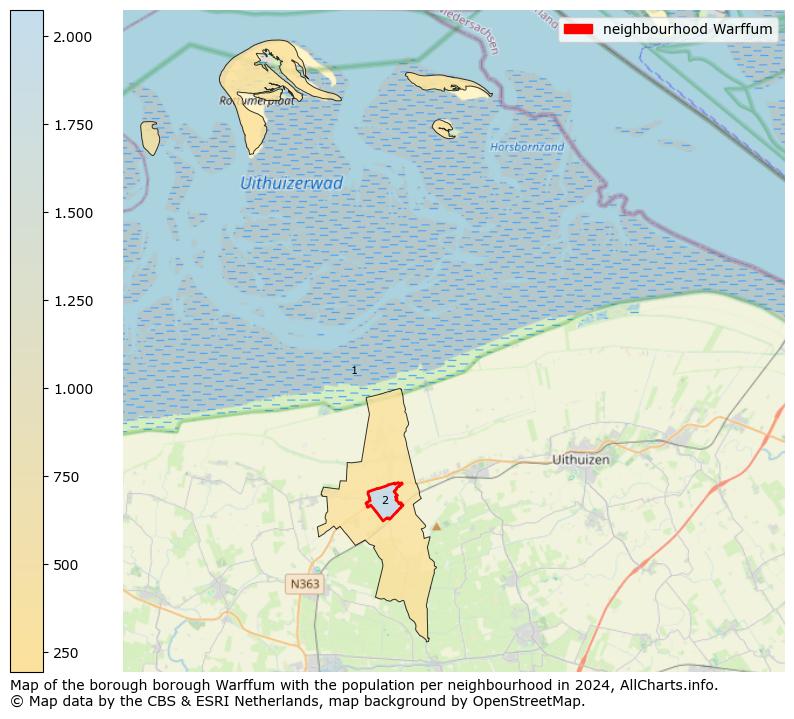 Image of the neighbourhood Warffum at the map. This image is used as introduction to this page. This page shows a lot of information about the population in the neighbourhood Warffum (such as the distribution by age groups of the residents, the composition of households, whether inhabitants are natives or Dutch with an immigration background, data about the houses (numbers, types, price development, use, type of property, ...) and more (car ownership, energy consumption, ...) based on open data from the Dutch Central Bureau of Statistics and various other sources!