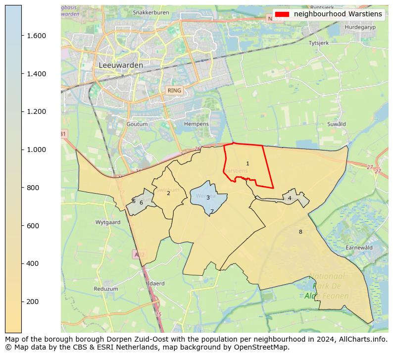 Image of the neighbourhood Warstiens at the map. This image is used as introduction to this page. This page shows a lot of information about the population in the neighbourhood Warstiens (such as the distribution by age groups of the residents, the composition of households, whether inhabitants are natives or Dutch with an immigration background, data about the houses (numbers, types, price development, use, type of property, ...) and more (car ownership, energy consumption, ...) based on open data from the Dutch Central Bureau of Statistics and various other sources!