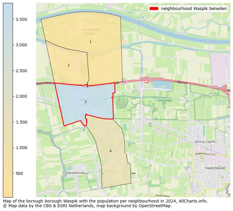 Image of the neighbourhood Waspik beneden at the map. This image is used as introduction to this page. This page shows a lot of information about the population in the neighbourhood Waspik beneden (such as the distribution by age groups of the residents, the composition of households, whether inhabitants are natives or Dutch with an immigration background, data about the houses (numbers, types, price development, use, type of property, ...) and more (car ownership, energy consumption, ...) based on open data from the Dutch Central Bureau of Statistics and various other sources!