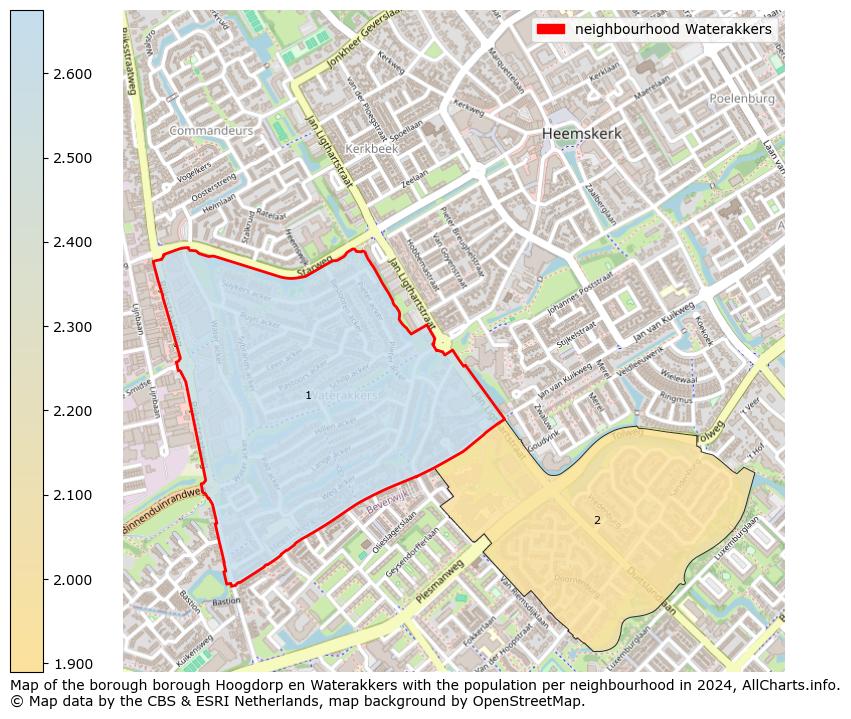 Image of the neighbourhood Waterakkers at the map. This image is used as introduction to this page. This page shows a lot of information about the population in the neighbourhood Waterakkers (such as the distribution by age groups of the residents, the composition of households, whether inhabitants are natives or Dutch with an immigration background, data about the houses (numbers, types, price development, use, type of property, ...) and more (car ownership, energy consumption, ...) based on open data from the Dutch Central Bureau of Statistics and various other sources!