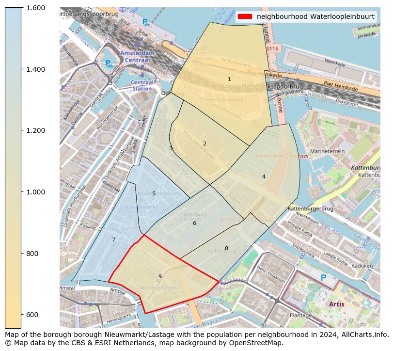 Image of the neighbourhood Waterloopleinbuurt at the map. This image is used as introduction to this page. This page shows a lot of information about the population in the neighbourhood Waterloopleinbuurt (such as the distribution by age groups of the residents, the composition of households, whether inhabitants are natives or Dutch with an immigration background, data about the houses (numbers, types, price development, use, type of property, ...) and more (car ownership, energy consumption, ...) based on open data from the Dutch Central Bureau of Statistics and various other sources!