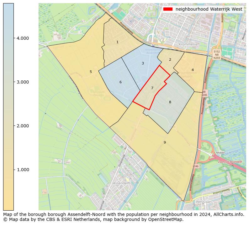 Image of the neighbourhood Waterrijk West at the map. This image is used as introduction to this page. This page shows a lot of information about the population in the neighbourhood Waterrijk West (such as the distribution by age groups of the residents, the composition of households, whether inhabitants are natives or Dutch with an immigration background, data about the houses (numbers, types, price development, use, type of property, ...) and more (car ownership, energy consumption, ...) based on open data from the Dutch Central Bureau of Statistics and various other sources!