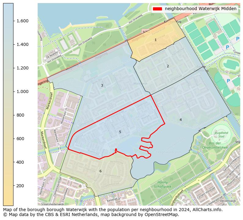 Image of the neighbourhood Waterwijk Midden at the map. This image is used as introduction to this page. This page shows a lot of information about the population in the neighbourhood Waterwijk Midden (such as the distribution by age groups of the residents, the composition of households, whether inhabitants are natives or Dutch with an immigration background, data about the houses (numbers, types, price development, use, type of property, ...) and more (car ownership, energy consumption, ...) based on open data from the Dutch Central Bureau of Statistics and various other sources!