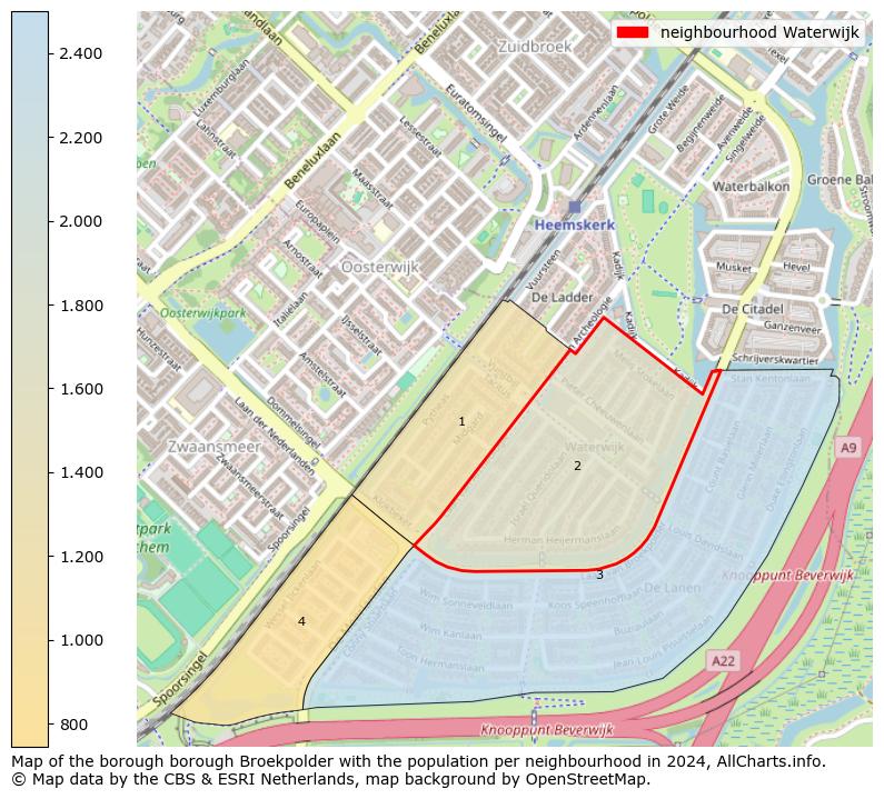 Image of the neighbourhood Waterwijk at the map. This image is used as introduction to this page. This page shows a lot of information about the population in the neighbourhood Waterwijk (such as the distribution by age groups of the residents, the composition of households, whether inhabitants are natives or Dutch with an immigration background, data about the houses (numbers, types, price development, use, type of property, ...) and more (car ownership, energy consumption, ...) based on open data from the Dutch Central Bureau of Statistics and various other sources!