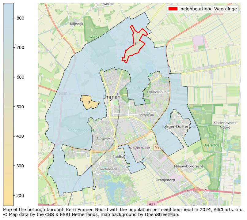 Image of the neighbourhood Weerdinge at the map. This image is used as introduction to this page. This page shows a lot of information about the population in the neighbourhood Weerdinge (such as the distribution by age groups of the residents, the composition of households, whether inhabitants are natives or Dutch with an immigration background, data about the houses (numbers, types, price development, use, type of property, ...) and more (car ownership, energy consumption, ...) based on open data from the Dutch Central Bureau of Statistics and various other sources!