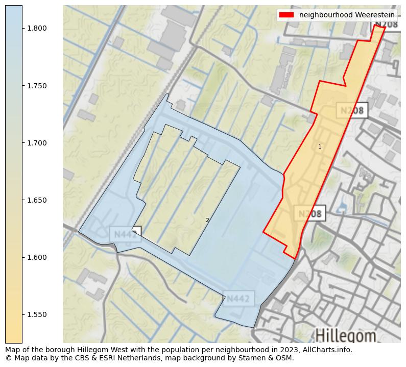 Map of the borough Hillegom West with the population per neighbourhood in 2023. This page shows a lot of information about residents (such as the distribution by age groups, family composition, gender, native or Dutch with an immigration background, ...), homes (numbers, types, price development, use, type of property, ...) and more (car ownership, energy consumption, ...) based on open data from the Dutch Central Bureau of Statistics and various other sources!