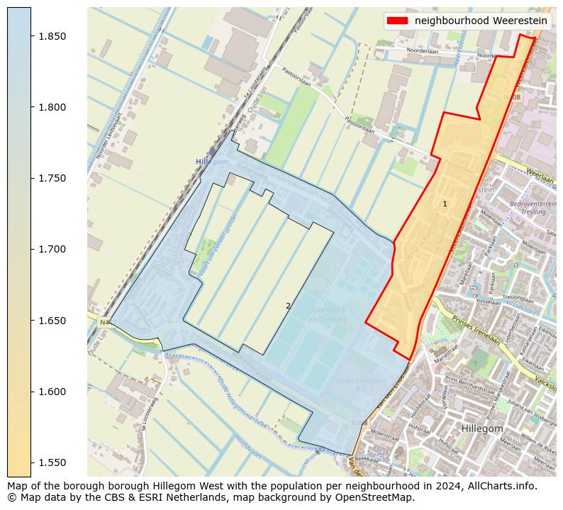 Image of the neighbourhood Weerestein at the map. This image is used as introduction to this page. This page shows a lot of information about the population in the neighbourhood Weerestein (such as the distribution by age groups of the residents, the composition of households, whether inhabitants are natives or Dutch with an immigration background, data about the houses (numbers, types, price development, use, type of property, ...) and more (car ownership, energy consumption, ...) based on open data from the Dutch Central Bureau of Statistics and various other sources!