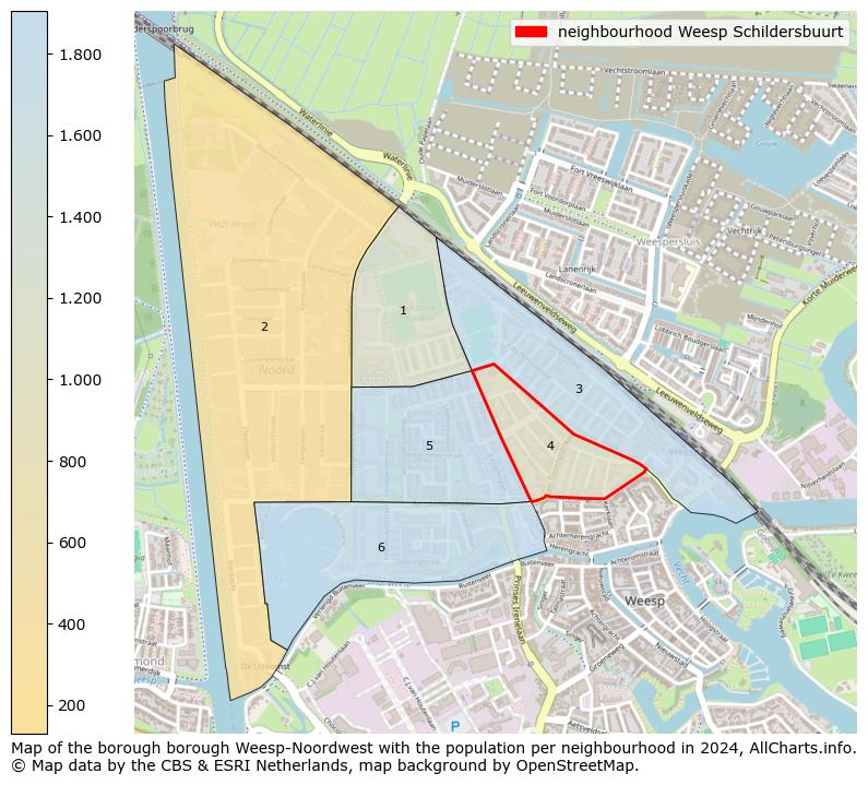 Image of the neighbourhood Weesp Schildersbuurt at the map. This image is used as introduction to this page. This page shows a lot of information about the population in the neighbourhood Weesp Schildersbuurt (such as the distribution by age groups of the residents, the composition of households, whether inhabitants are natives or Dutch with an immigration background, data about the houses (numbers, types, price development, use, type of property, ...) and more (car ownership, energy consumption, ...) based on open data from the Dutch Central Bureau of Statistics and various other sources!