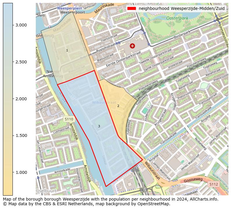 Image of the neighbourhood Weesperzijde-Midden/Zuid at the map. This image is used as introduction to this page. This page shows a lot of information about the population in the neighbourhood Weesperzijde-Midden/Zuid (such as the distribution by age groups of the residents, the composition of households, whether inhabitants are natives or Dutch with an immigration background, data about the houses (numbers, types, price development, use, type of property, ...) and more (car ownership, energy consumption, ...) based on open data from the Dutch Central Bureau of Statistics and various other sources!