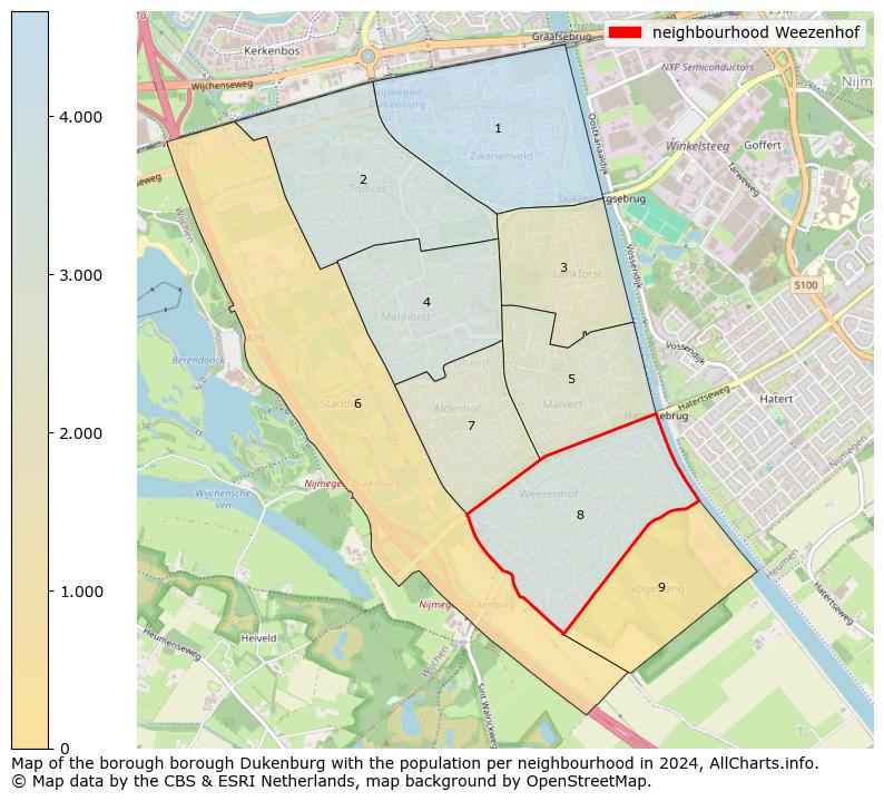 Image of the neighbourhood Weezenhof at the map. This image is used as introduction to this page. This page shows a lot of information about the population in the neighbourhood Weezenhof (such as the distribution by age groups of the residents, the composition of households, whether inhabitants are natives or Dutch with an immigration background, data about the houses (numbers, types, price development, use, type of property, ...) and more (car ownership, energy consumption, ...) based on open data from the Dutch Central Bureau of Statistics and various other sources!