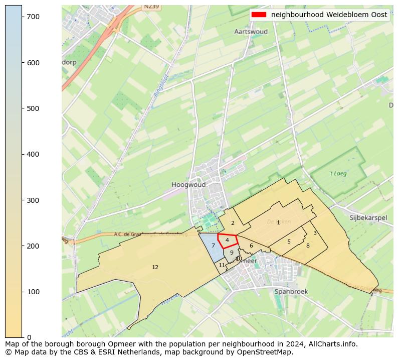 Image of the neighbourhood Weidebloem Oost at the map. This image is used as introduction to this page. This page shows a lot of information about the population in the neighbourhood Weidebloem Oost (such as the distribution by age groups of the residents, the composition of households, whether inhabitants are natives or Dutch with an immigration background, data about the houses (numbers, types, price development, use, type of property, ...) and more (car ownership, energy consumption, ...) based on open data from the Dutch Central Bureau of Statistics and various other sources!