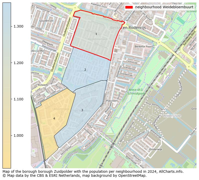 Image of the neighbourhood Weidebloembuurt at the map. This image is used as introduction to this page. This page shows a lot of information about the population in the neighbourhood Weidebloembuurt (such as the distribution by age groups of the residents, the composition of households, whether inhabitants are natives or Dutch with an immigration background, data about the houses (numbers, types, price development, use, type of property, ...) and more (car ownership, energy consumption, ...) based on open data from the Dutch Central Bureau of Statistics and various other sources!