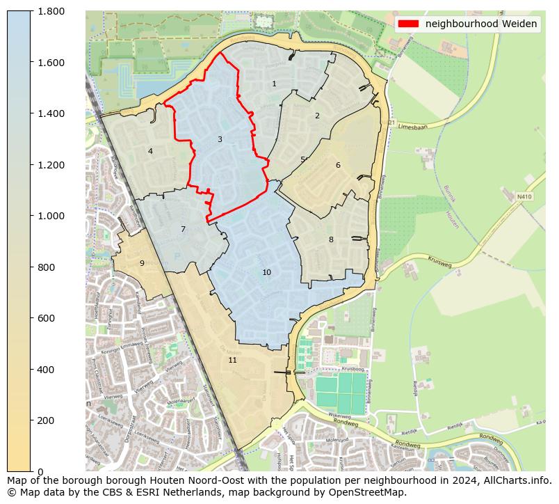 Image of the neighbourhood Weiden at the map. This image is used as introduction to this page. This page shows a lot of information about the population in the neighbourhood Weiden (such as the distribution by age groups of the residents, the composition of households, whether inhabitants are natives or Dutch with an immigration background, data about the houses (numbers, types, price development, use, type of property, ...) and more (car ownership, energy consumption, ...) based on open data from the Dutch Central Bureau of Statistics and various other sources!