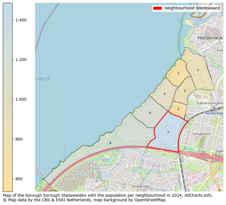 Image of the neighbourhood Weidewaard at the map. This image is used as introduction to this page. This page shows a lot of information about the population in the neighbourhood Weidewaard (such as the distribution by age groups of the residents, the composition of households, whether inhabitants are natives or Dutch with an immigration background, data about the houses (numbers, types, price development, use, type of property, ...) and more (car ownership, energy consumption, ...) based on open data from the Dutch Central Bureau of Statistics and various other sources!