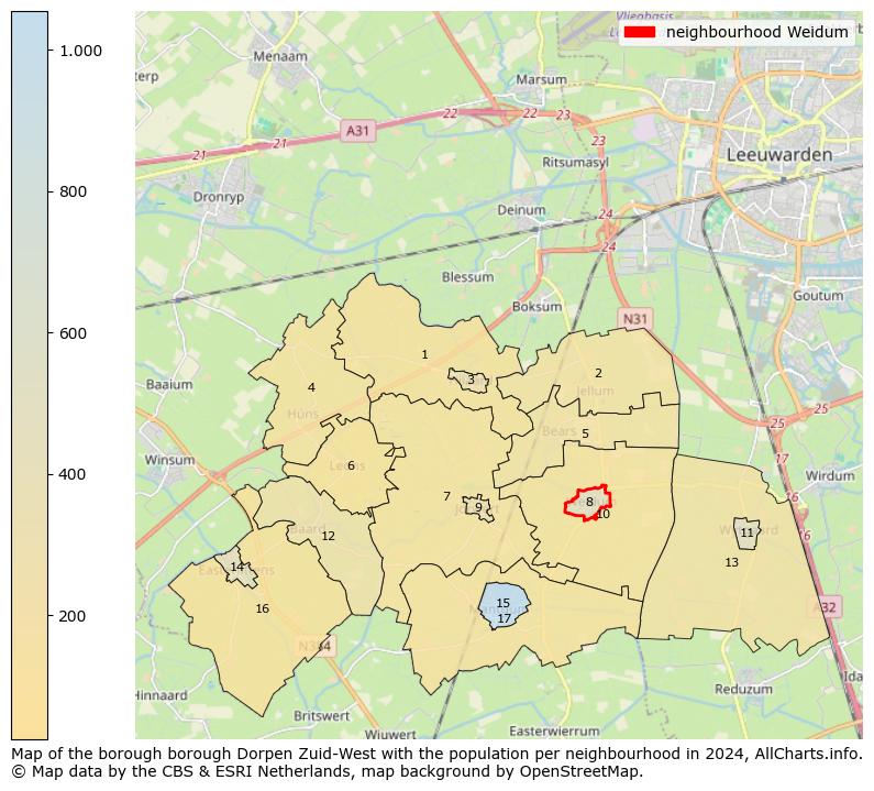 Image of the neighbourhood Weidum at the map. This image is used as introduction to this page. This page shows a lot of information about the population in the neighbourhood Weidum (such as the distribution by age groups of the residents, the composition of households, whether inhabitants are natives or Dutch with an immigration background, data about the houses (numbers, types, price development, use, type of property, ...) and more (car ownership, energy consumption, ...) based on open data from the Dutch Central Bureau of Statistics and various other sources!