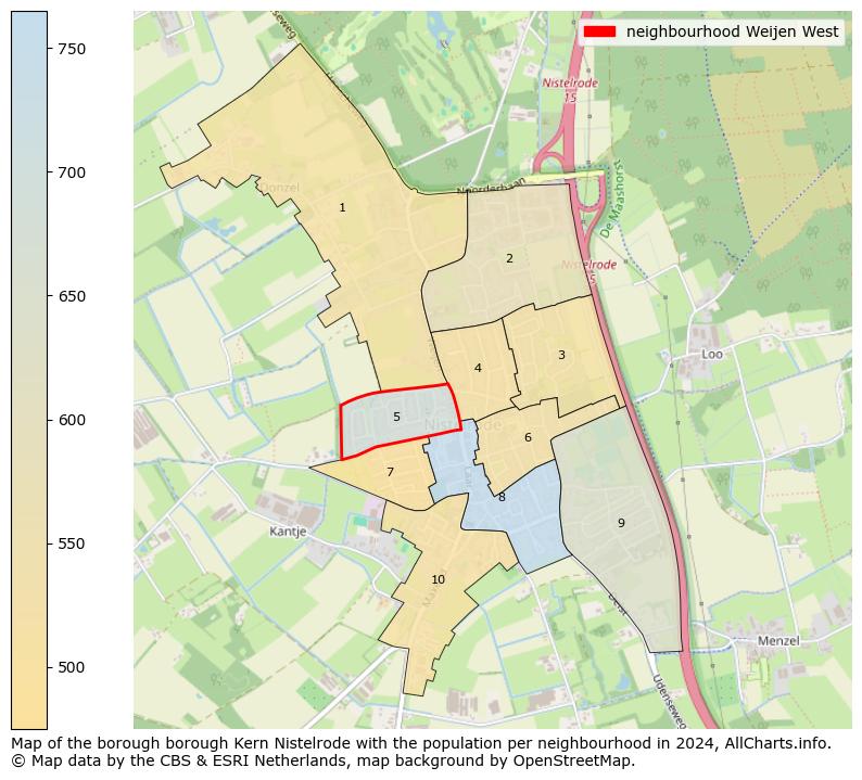 Image of the neighbourhood Weijen West at the map. This image is used as introduction to this page. This page shows a lot of information about the population in the neighbourhood Weijen West (such as the distribution by age groups of the residents, the composition of households, whether inhabitants are natives or Dutch with an immigration background, data about the houses (numbers, types, price development, use, type of property, ...) and more (car ownership, energy consumption, ...) based on open data from the Dutch Central Bureau of Statistics and various other sources!