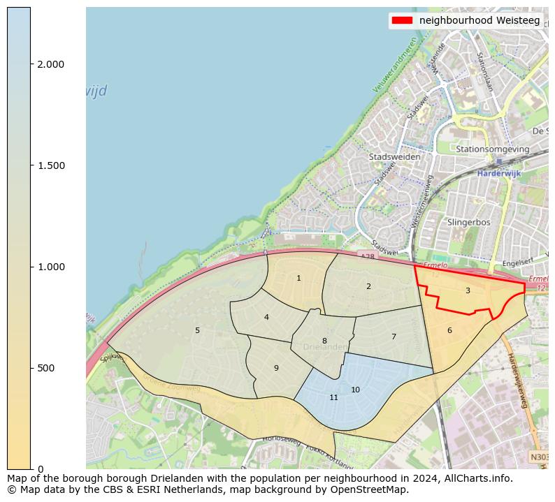 Image of the neighbourhood Weisteeg at the map. This image is used as introduction to this page. This page shows a lot of information about the population in the neighbourhood Weisteeg (such as the distribution by age groups of the residents, the composition of households, whether inhabitants are natives or Dutch with an immigration background, data about the houses (numbers, types, price development, use, type of property, ...) and more (car ownership, energy consumption, ...) based on open data from the Dutch Central Bureau of Statistics and various other sources!