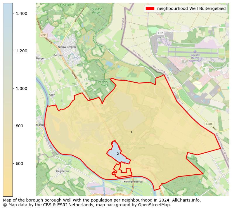 Image of the neighbourhood Well Buitengebied at the map. This image is used as introduction to this page. This page shows a lot of information about the population in the neighbourhood Well Buitengebied (such as the distribution by age groups of the residents, the composition of households, whether inhabitants are natives or Dutch with an immigration background, data about the houses (numbers, types, price development, use, type of property, ...) and more (car ownership, energy consumption, ...) based on open data from the Dutch Central Bureau of Statistics and various other sources!