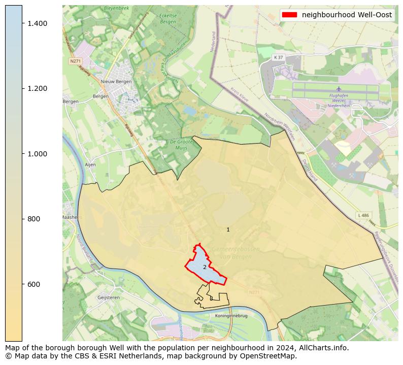 Image of the neighbourhood Well-Oost at the map. This image is used as introduction to this page. This page shows a lot of information about the population in the neighbourhood Well-Oost (such as the distribution by age groups of the residents, the composition of households, whether inhabitants are natives or Dutch with an immigration background, data about the houses (numbers, types, price development, use, type of property, ...) and more (car ownership, energy consumption, ...) based on open data from the Dutch Central Bureau of Statistics and various other sources!