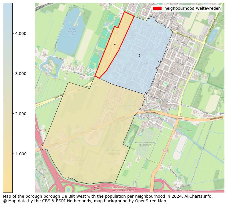 Image of the neighbourhood Weltevreden at the map. This image is used as introduction to this page. This page shows a lot of information about the population in the neighbourhood Weltevreden (such as the distribution by age groups of the residents, the composition of households, whether inhabitants are natives or Dutch with an immigration background, data about the houses (numbers, types, price development, use, type of property, ...) and more (car ownership, energy consumption, ...) based on open data from the Dutch Central Bureau of Statistics and various other sources!