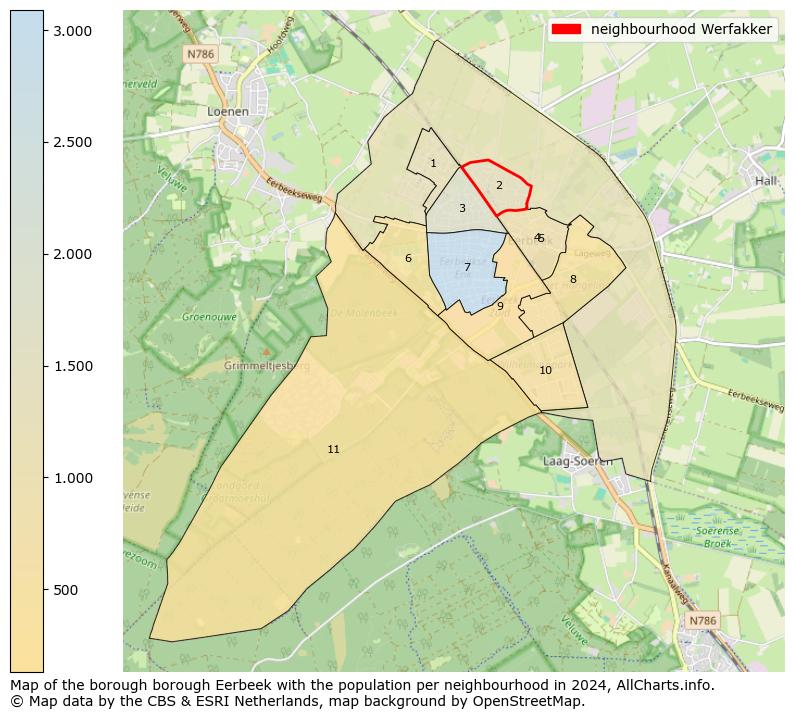 Image of the neighbourhood Werfakker at the map. This image is used as introduction to this page. This page shows a lot of information about the population in the neighbourhood Werfakker (such as the distribution by age groups of the residents, the composition of households, whether inhabitants are natives or Dutch with an immigration background, data about the houses (numbers, types, price development, use, type of property, ...) and more (car ownership, energy consumption, ...) based on open data from the Dutch Central Bureau of Statistics and various other sources!