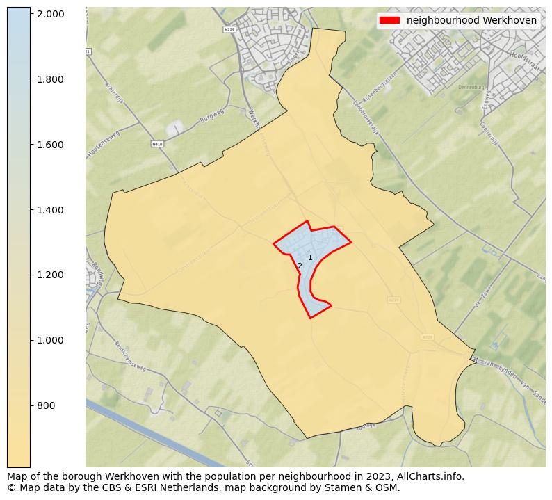 Map of the borough Werkhoven with the population per neighbourhood in 2023. This page shows a lot of information about residents (such as the distribution by age groups, family composition, gender, native or Dutch with an immigration background, ...), homes (numbers, types, price development, use, type of property, ...) and more (car ownership, energy consumption, ...) based on open data from the Dutch Central Bureau of Statistics and various other sources!