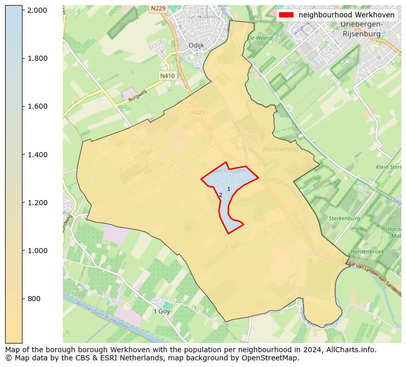 Image of the neighbourhood Werkhoven at the map. This image is used as introduction to this page. This page shows a lot of information about the population in the neighbourhood Werkhoven (such as the distribution by age groups of the residents, the composition of households, whether inhabitants are natives or Dutch with an immigration background, data about the houses (numbers, types, price development, use, type of property, ...) and more (car ownership, energy consumption, ...) based on open data from the Dutch Central Bureau of Statistics and various other sources!