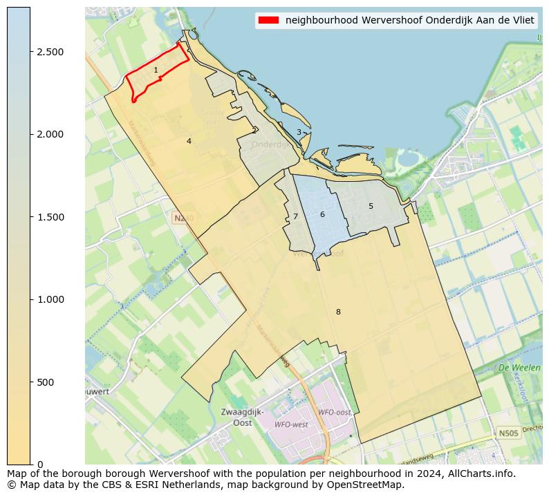 Image of the neighbourhood Wervershoof Onderdijk Aan de Vliet at the map. This image is used as introduction to this page. This page shows a lot of information about the population in the neighbourhood Wervershoof Onderdijk Aan de Vliet (such as the distribution by age groups of the residents, the composition of households, whether inhabitants are natives or Dutch with an immigration background, data about the houses (numbers, types, price development, use, type of property, ...) and more (car ownership, energy consumption, ...) based on open data from the Dutch Central Bureau of Statistics and various other sources!