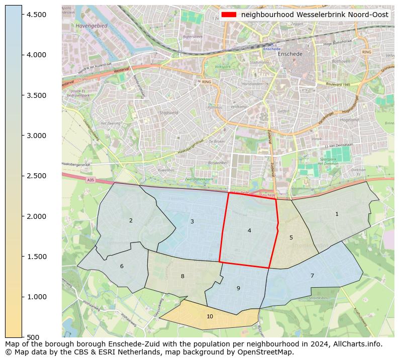 Image of the neighbourhood Wesselerbrink Noord-Oost at the map. This image is used as introduction to this page. This page shows a lot of information about the population in the neighbourhood Wesselerbrink Noord-Oost (such as the distribution by age groups of the residents, the composition of households, whether inhabitants are natives or Dutch with an immigration background, data about the houses (numbers, types, price development, use, type of property, ...) and more (car ownership, energy consumption, ...) based on open data from the Dutch Central Bureau of Statistics and various other sources!