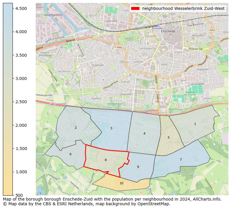 Image of the neighbourhood Wesselerbrink Zuid-West at the map. This image is used as introduction to this page. This page shows a lot of information about the population in the neighbourhood Wesselerbrink Zuid-West (such as the distribution by age groups of the residents, the composition of households, whether inhabitants are natives or Dutch with an immigration background, data about the houses (numbers, types, price development, use, type of property, ...) and more (car ownership, energy consumption, ...) based on open data from the Dutch Central Bureau of Statistics and various other sources!