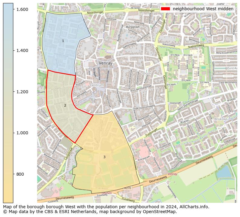 Image of the neighbourhood West midden at the map. This image is used as introduction to this page. This page shows a lot of information about the population in the neighbourhood West midden (such as the distribution by age groups of the residents, the composition of households, whether inhabitants are natives or Dutch with an immigration background, data about the houses (numbers, types, price development, use, type of property, ...) and more (car ownership, energy consumption, ...) based on open data from the Dutch Central Bureau of Statistics and various other sources!