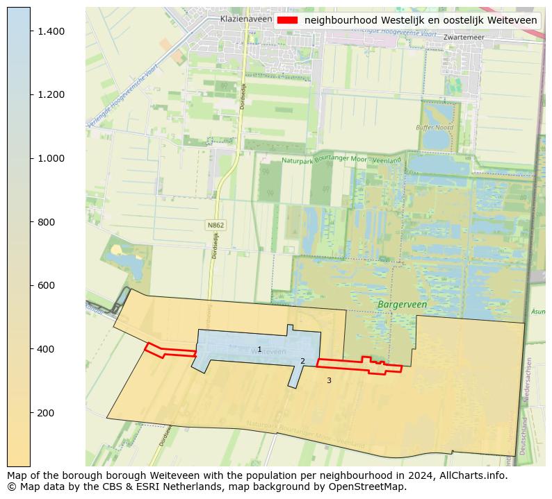 Image of the neighbourhood Westelijk en oostelijk Weiteveen at the map. This image is used as introduction to this page. This page shows a lot of information about the population in the neighbourhood Westelijk en oostelijk Weiteveen (such as the distribution by age groups of the residents, the composition of households, whether inhabitants are natives or Dutch with an immigration background, data about the houses (numbers, types, price development, use, type of property, ...) and more (car ownership, energy consumption, ...) based on open data from the Dutch Central Bureau of Statistics and various other sources!