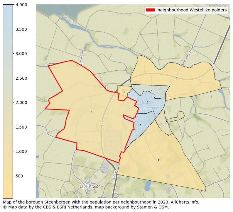 Map of the borough Steenbergen with the population per neighbourhood in 2023. This page shows a lot of information about residents (such as the distribution by age groups, family composition, gender, native or Dutch with an immigration background, ...), homes (numbers, types, price development, use, type of property, ...) and more (car ownership, energy consumption, ...) based on open data from the Dutch Central Bureau of Statistics and various other sources!