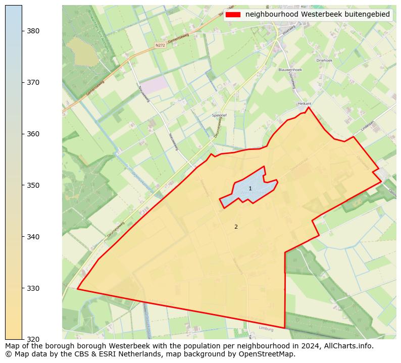 Image of the neighbourhood Westerbeek buitengebied at the map. This image is used as introduction to this page. This page shows a lot of information about the population in the neighbourhood Westerbeek buitengebied (such as the distribution by age groups of the residents, the composition of households, whether inhabitants are natives or Dutch with an immigration background, data about the houses (numbers, types, price development, use, type of property, ...) and more (car ownership, energy consumption, ...) based on open data from the Dutch Central Bureau of Statistics and various other sources!