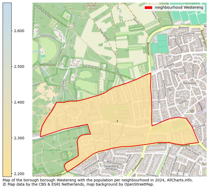 Image of the neighbourhood Westereng at the map. This image is used as introduction to this page. This page shows a lot of information about the population in the neighbourhood Westereng (such as the distribution by age groups of the residents, the composition of households, whether inhabitants are natives or Dutch with an immigration background, data about the houses (numbers, types, price development, use, type of property, ...) and more (car ownership, energy consumption, ...) based on open data from the Dutch Central Bureau of Statistics and various other sources!