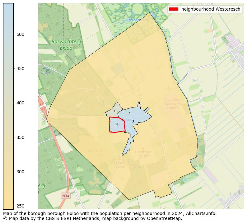 Image of the neighbourhood Westeresch at the map. This image is used as introduction to this page. This page shows a lot of information about the population in the neighbourhood Westeresch (such as the distribution by age groups of the residents, the composition of households, whether inhabitants are natives or Dutch with an immigration background, data about the houses (numbers, types, price development, use, type of property, ...) and more (car ownership, energy consumption, ...) based on open data from the Dutch Central Bureau of Statistics and various other sources!