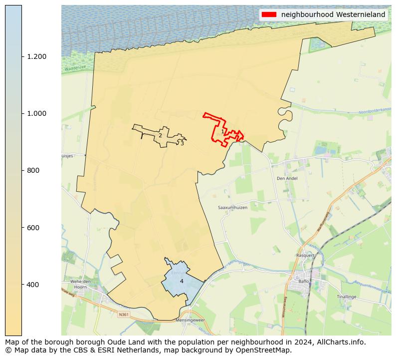 Image of the neighbourhood Westernieland at the map. This image is used as introduction to this page. This page shows a lot of information about the population in the neighbourhood Westernieland (such as the distribution by age groups of the residents, the composition of households, whether inhabitants are natives or Dutch with an immigration background, data about the houses (numbers, types, price development, use, type of property, ...) and more (car ownership, energy consumption, ...) based on open data from the Dutch Central Bureau of Statistics and various other sources!