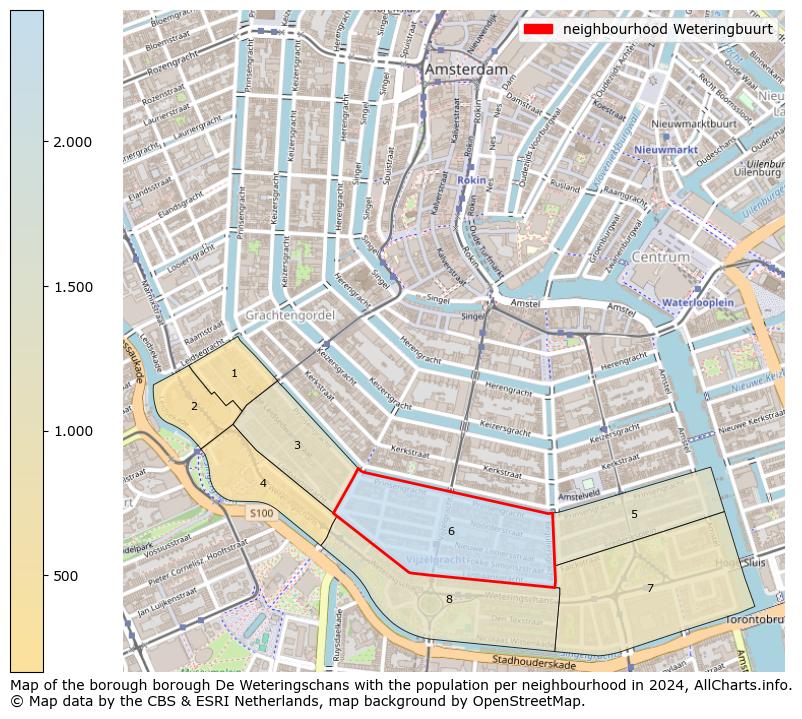 Image of the neighbourhood Weteringbuurt at the map. This image is used as introduction to this page. This page shows a lot of information about the population in the neighbourhood Weteringbuurt (such as the distribution by age groups of the residents, the composition of households, whether inhabitants are natives or Dutch with an immigration background, data about the houses (numbers, types, price development, use, type of property, ...) and more (car ownership, energy consumption, ...) based on open data from the Dutch Central Bureau of Statistics and various other sources!