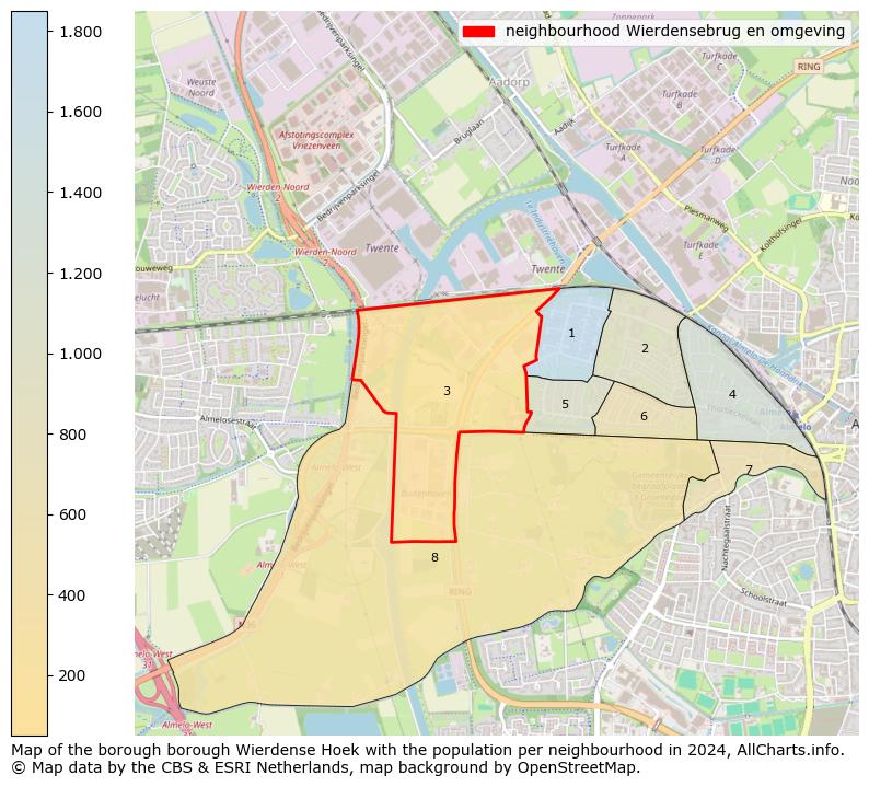 Image of the neighbourhood Wierdensebrug en omgeving at the map. This image is used as introduction to this page. This page shows a lot of information about the population in the neighbourhood Wierdensebrug en omgeving (such as the distribution by age groups of the residents, the composition of households, whether inhabitants are natives or Dutch with an immigration background, data about the houses (numbers, types, price development, use, type of property, ...) and more (car ownership, energy consumption, ...) based on open data from the Dutch Central Bureau of Statistics and various other sources!