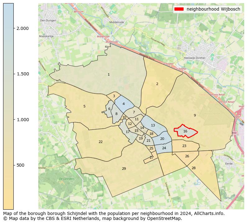 Image of the neighbourhood Wijbosch at the map. This image is used as introduction to this page. This page shows a lot of information about the population in the neighbourhood Wijbosch (such as the distribution by age groups of the residents, the composition of households, whether inhabitants are natives or Dutch with an immigration background, data about the houses (numbers, types, price development, use, type of property, ...) and more (car ownership, energy consumption, ...) based on open data from the Dutch Central Bureau of Statistics and various other sources!