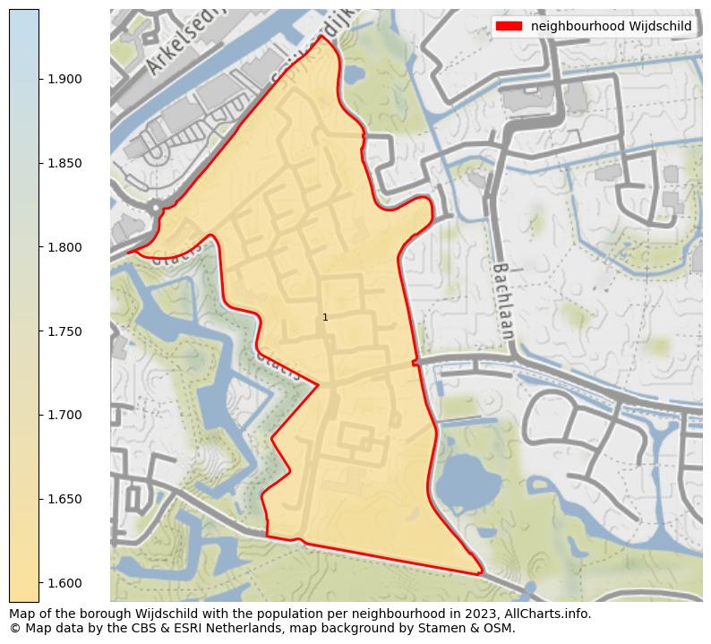 Map of the borough Wijdschild with the population per neighbourhood in 2023. This page shows a lot of information about residents (such as the distribution by age groups, family composition, gender, native or Dutch with an immigration background, ...), homes (numbers, types, price development, use, type of property, ...) and more (car ownership, energy consumption, ...) based on open data from the Dutch Central Bureau of Statistics and various other sources!