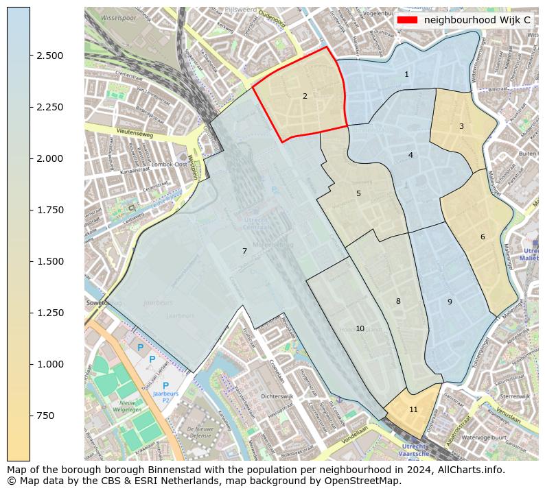 Image of the neighbourhood Wijk C at the map. This image is used as introduction to this page. This page shows a lot of information about the population in the neighbourhood Wijk C (such as the distribution by age groups of the residents, the composition of households, whether inhabitants are natives or Dutch with an immigration background, data about the houses (numbers, types, price development, use, type of property, ...) and more (car ownership, energy consumption, ...) based on open data from the Dutch Central Bureau of Statistics and various other sources!